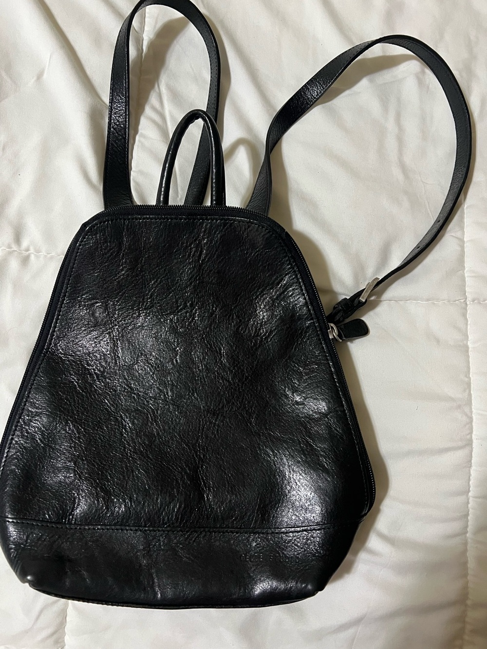 Wilsons Leather Black Leather Backpack with Adjustable Straps